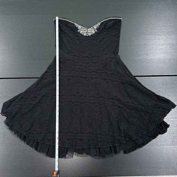 Free People Strapless Lace Beaded Mini Dress - M - Picture 13 of 16